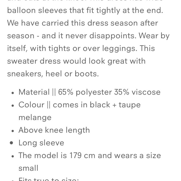 In Wear Sammy Sweater Dress Beige Long Sleeve Dress - Picture 4 of 4